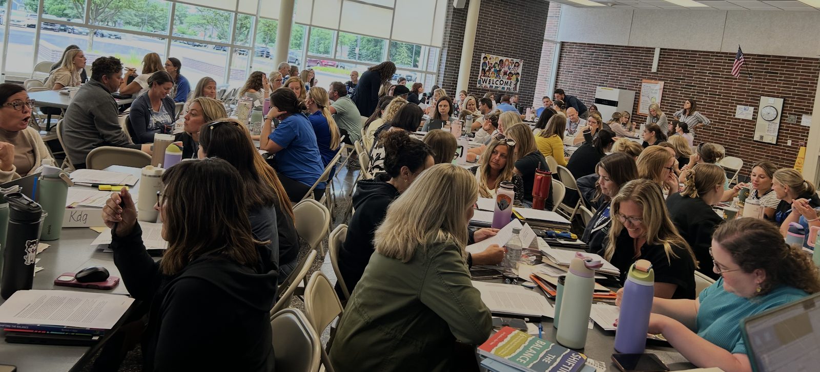 A room full of educators at a Jan Burkins literacy workshop